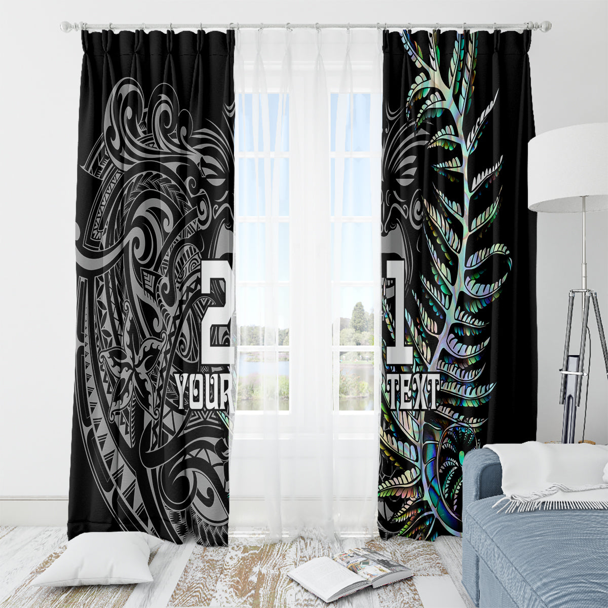 Custom New Zealand Rugby Window Curtain NZ Black Fern Champions History With Papua Shell - Wonder Print Shop