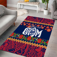 Personalised Guam Christmas Area Rug Felis Pusgua Santa Beach Polynesian Pattern LT9 - Wonder Print Shop