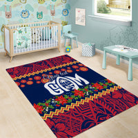 Personalised Guam Christmas Area Rug Felis Pusgua Santa Beach Polynesian Pattern LT9 - Wonder Print Shop