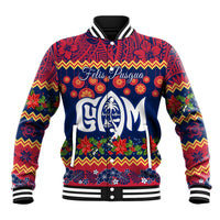 Personalised Guam Christmas Baseball Jacket Felis Pusgua Santa Beach Polynesian Pattern LT9 - Wonder Print Shop