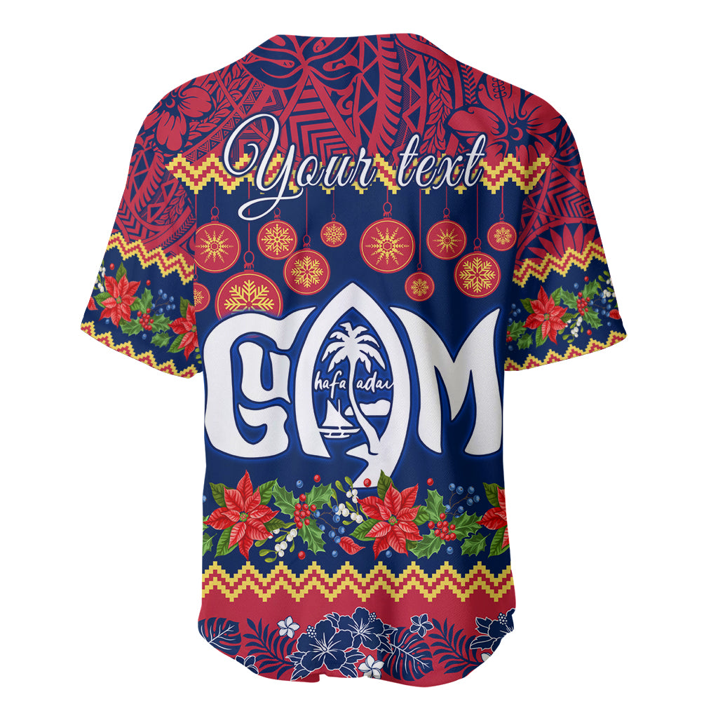 Personalised Guam Christmas Baseball Jersey Felis Pusgua Santa Beach Polynesian Pattern LT9 - Wonder Print Shop