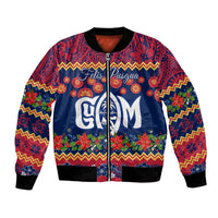 Personalised Guam Christmas Bomber Jacket Felis Pusgua Santa Beach Polynesian Pattern LT9 - Wonder Print Shop