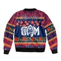 Personalised Guam Christmas Bomber Jacket Felis Pusgua Santa Beach Polynesian Pattern LT9 - Wonder Print Shop
