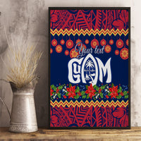 Personalised Guam Christmas Canvas Wall Art Felis Pusgua Santa Beach Polynesian Pattern LT9 - Wonder Print Shop