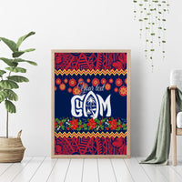 Personalised Guam Christmas Canvas Wall Art Felis Pusgua Santa Beach Polynesian Pattern LT9 - Wonder Print Shop