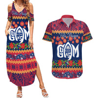 Personalised Guam Christmas Couples Matching Summer Maxi Dress and Hawaiian Shirt Felis Pusgua Santa Beach Polynesian Pattern LT9 - Wonder Print Shop