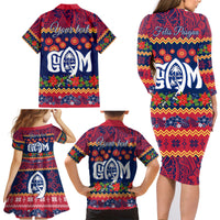 Personalised Guam Christmas Family Matching Long Sleeve Bodycon Dress and Hawaiian Shirt Felis Pusgua Santa Beach Polynesian Pattern LT9 - Wonder Print Shop