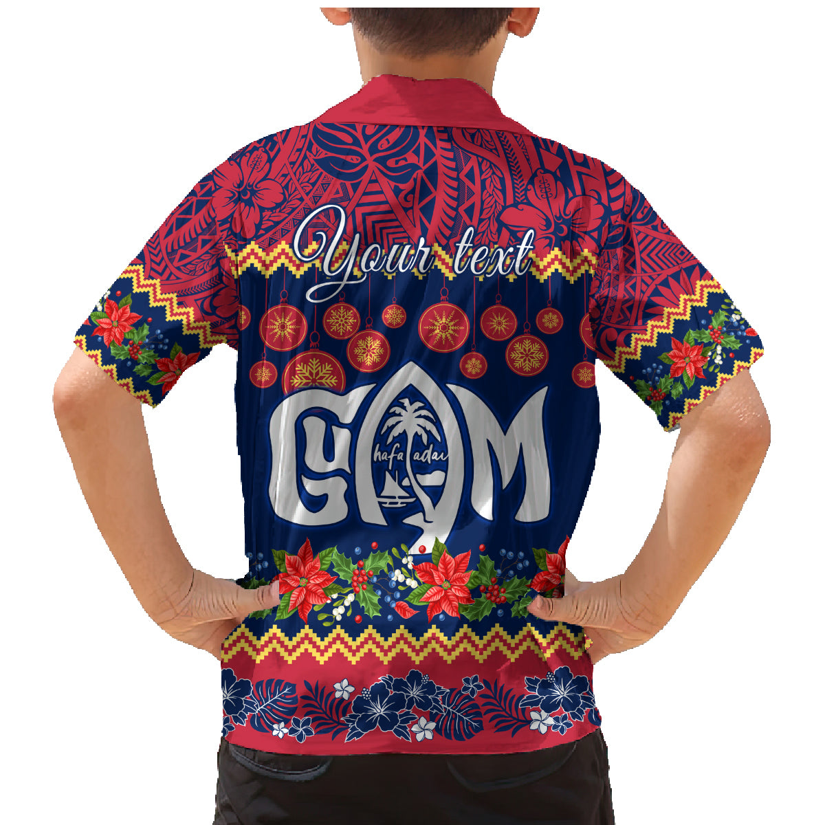 Personalised Guam Christmas Family Matching Mermaid Dress and Hawaiian Shirt Felis Pusgua Santa Beach Polynesian Pattern LT9 - Wonder Print Shop