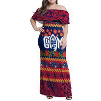 Personalised Guam Christmas Family Matching Off Shoulder Maxi Dress and Hawaiian Shirt Felis Pusgua Santa Beach Polynesian Pattern LT9 - Wonder Print Shop