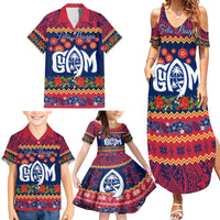 Personalised Guam Christmas Family Matching Summer Maxi Dress and Hawaiian Shirt Felis Pusgua Santa Beach Polynesian Pattern - Wonder Print Shop