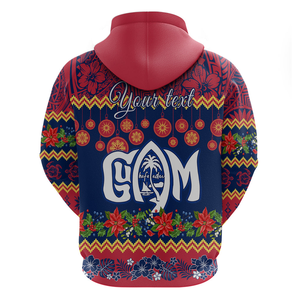 Personalised Guam Christmas Hoodie Felis Pusgua Santa Beach Polynesian Pattern - Wonder Print Shop