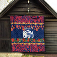 Personalised Guam Christmas Quilt Felis Pusgua Santa Beach Polynesian Pattern - Wonder Print Shop