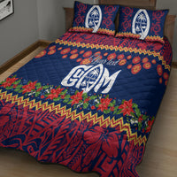 Personalised Guam Christmas Quilt Bed Set Felis Pusgua Santa Beach Polynesian Pattern - Wonder Print Shop