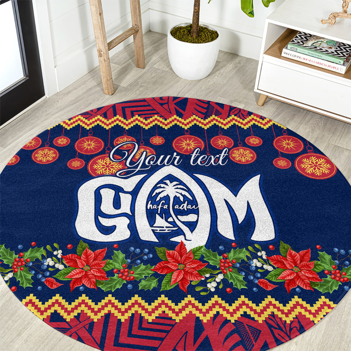 personalised-guam-christmas-round-carpet-felis-pusgua-santa-beach-polynesian-pattern