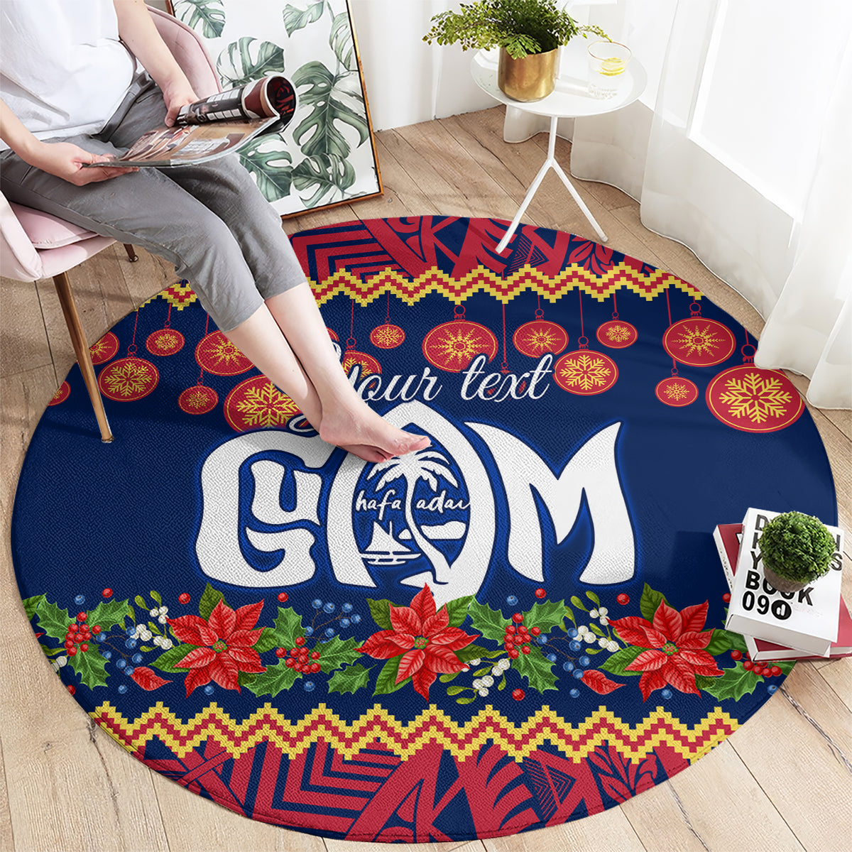 personalised-guam-christmas-round-carpet-felis-pusgua-santa-beach-polynesian-pattern