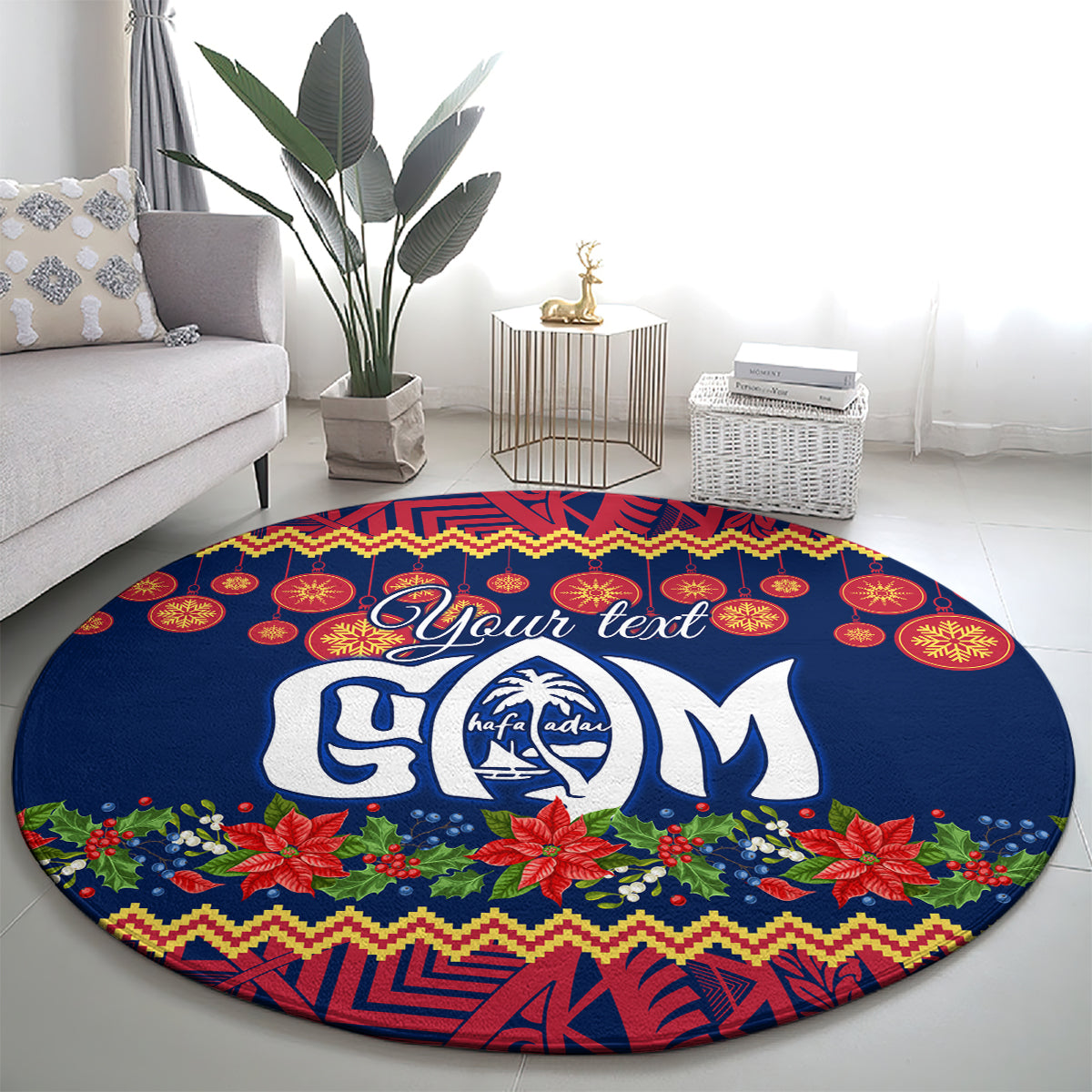 personalised-guam-christmas-round-carpet-felis-pusgua-santa-beach-polynesian-pattern