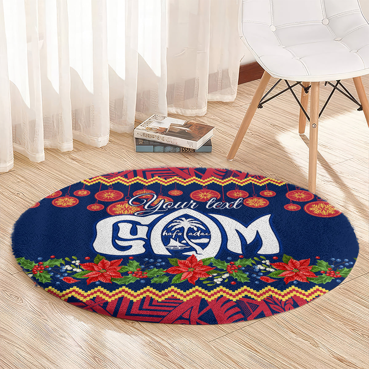 personalised-guam-christmas-round-carpet-felis-pusgua-santa-beach-polynesian-pattern