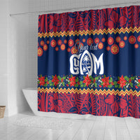 personalised-guam-christmas-shower-curtain-felis-pusgua-santa-beach-polynesian-pattern