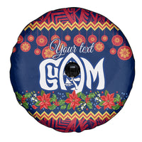 Personalised Guam Christmas Spare Tire Cover Felis Pusgua Santa Beach Polynesian Pattern - Wonder Print Shop