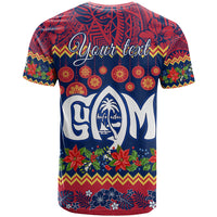 Personalised Guam Christmas T Shirt Felis Pusgua Santa Beach Polynesian Pattern - Wonder Print Shop