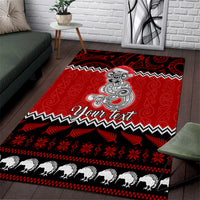 Personalised New Zealand Christmas Area Rug Maori Tiki Meri Kirihimete LT9 - Wonder Print Shop