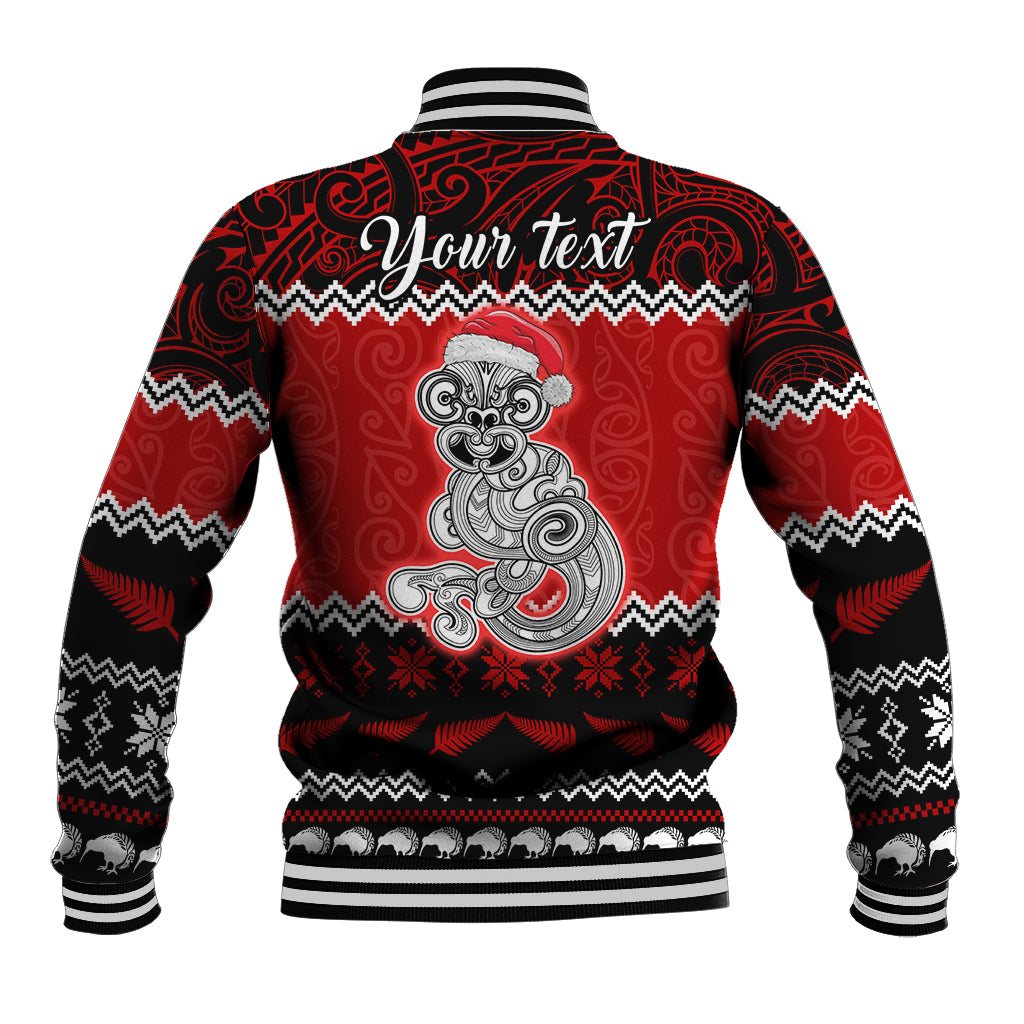 Personalised New Zealand Christmas Baseball Jacket Maori Tiki Meri Kirihimete LT9 - Wonder Print Shop