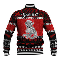 Personalised New Zealand Christmas Baseball Jacket Maori Tiki Meri Kirihimete LT9 - Wonder Print Shop