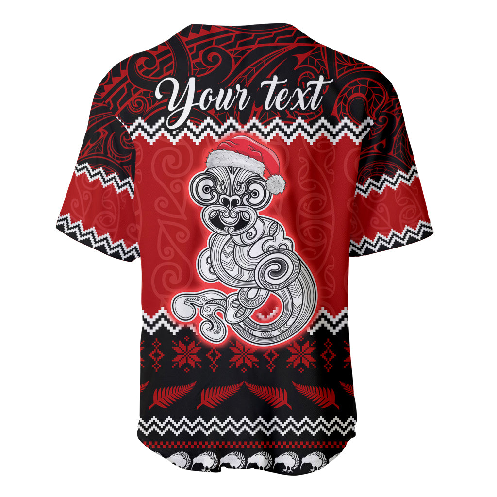 Personalised New Zealand Christmas Baseball Jersey Maori Tiki Meri Kirihimete LT9 - Wonder Print Shop