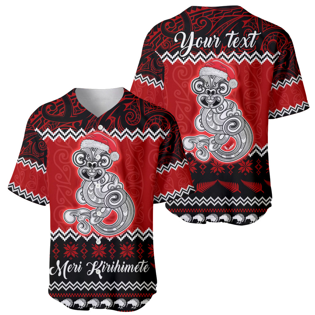 Personalised New Zealand Christmas Baseball Jersey Maori Tiki Meri Kirihimete LT9 - Wonder Print Shop