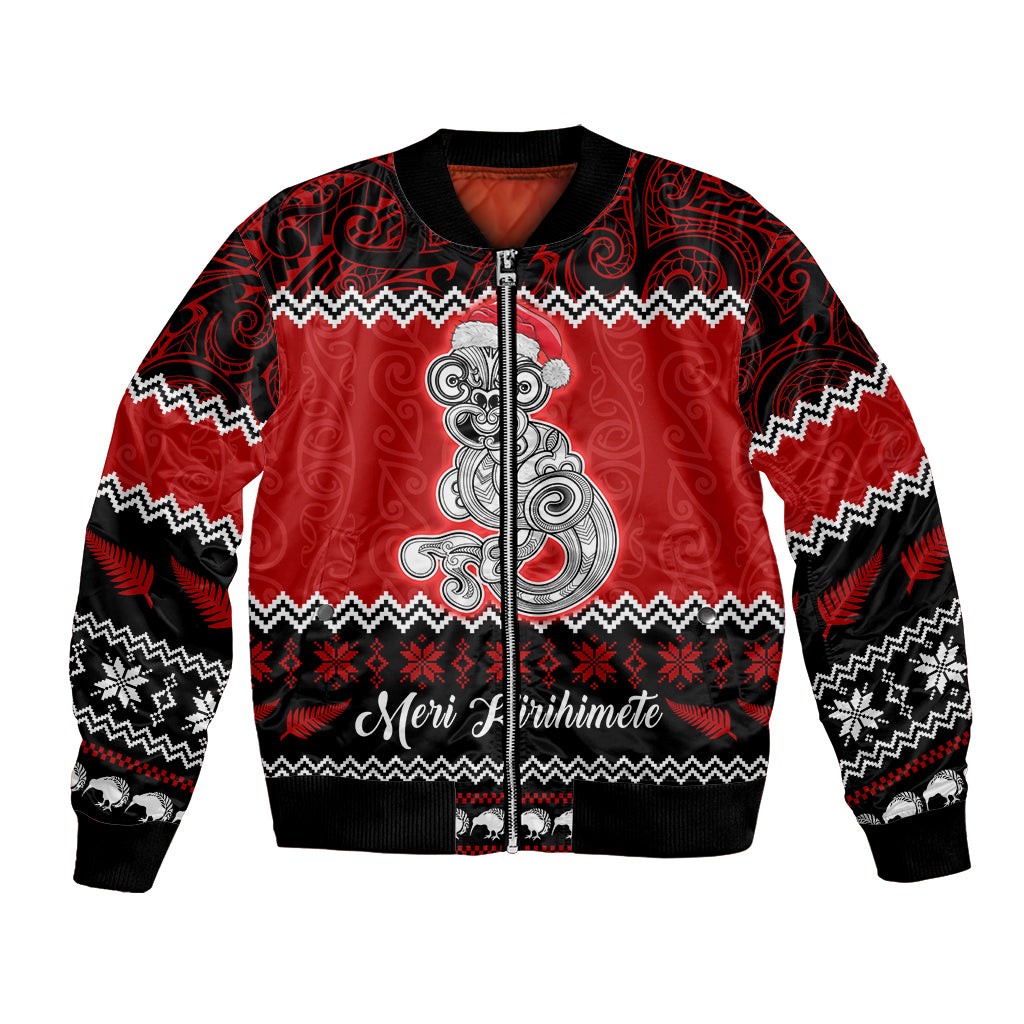 Personalised New Zealand Christmas Bomber Jacket Maori Tiki Meri Kirihimete LT9 - Wonder Print Shop