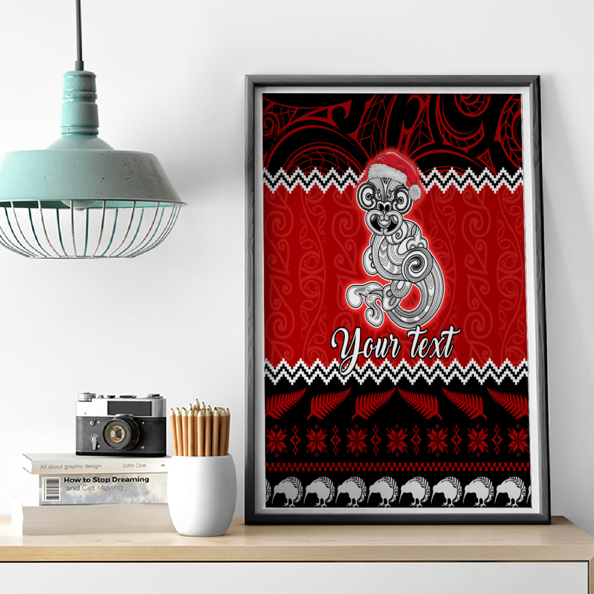 Personalised New Zealand Christmas Canvas Wall Art Maori Tiki Meri Kirihimete LT9 - Wonder Print Shop
