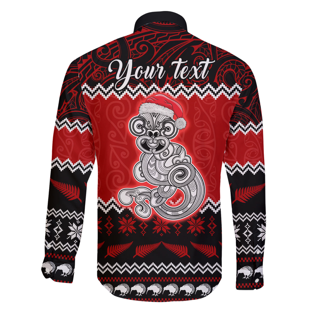 Personalised New Zealand Christmas Family Matching Long Sleeve Bodycon Dress and Hawaiian Shirt Maori Tiki Meri Kirihimete LT9 - Wonder Print Shop