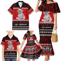Personalised New Zealand Christmas Family Matching Mermaid Dress and Hawaiian Shirt Maori Tiki Meri Kirihimete LT9 - Wonder Print Shop