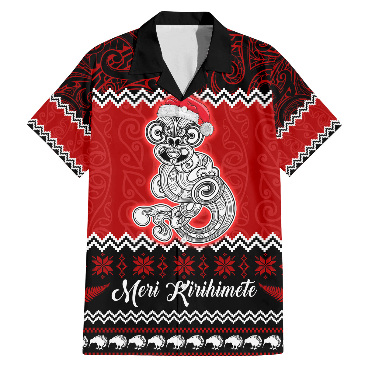 Personalised New Zealand Christmas Family Matching Mermaid Dress and Hawaiian Shirt Maori Tiki Meri Kirihimete LT9 - Wonder Print Shop