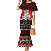 Personalised New Zealand Christmas Family Matching Mermaid Dress and Hawaiian Shirt Maori Tiki Meri Kirihimete LT9 - Wonder Print Shop