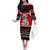 Personalised New Zealand Christmas Family Matching Off Shoulder Long Sleeve Dress and Hawaiian Shirt Maori Tiki Meri Kirihimete - Wonder Print Shop