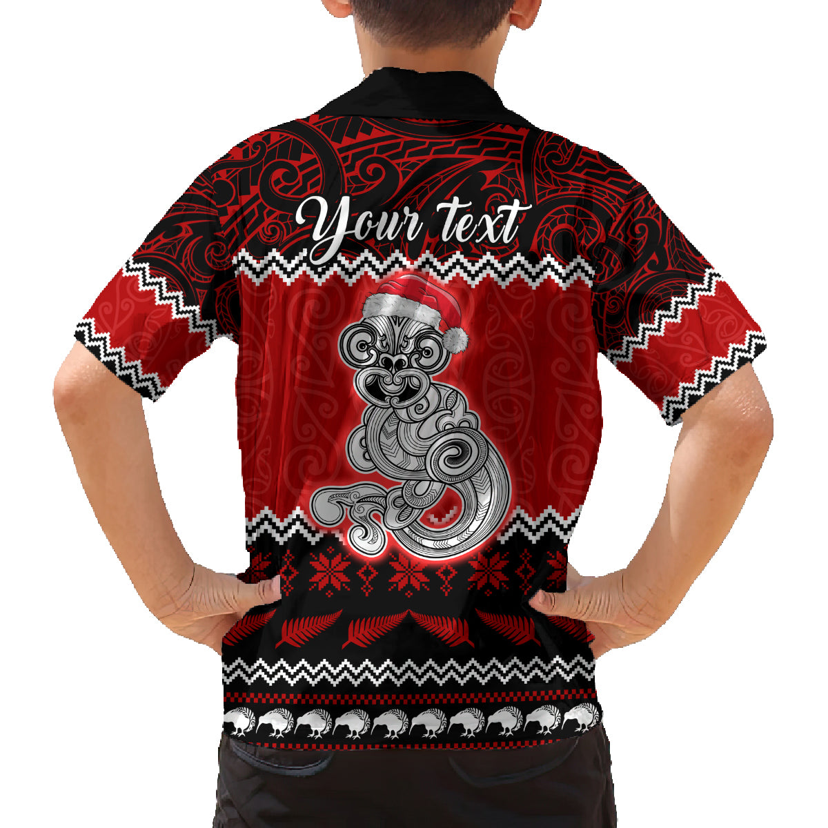 Personalised New Zealand Christmas Family Matching Off Shoulder Maxi Dress and Hawaiian Shirt Maori Tiki Meri Kirihimete LT9 - Wonder Print Shop