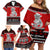 Personalised New Zealand Christmas Family Matching Off Shoulder Short Dress and Hawaiian Shirt Maori Tiki Meri Kirihimete LT9 - Wonder Print Shop