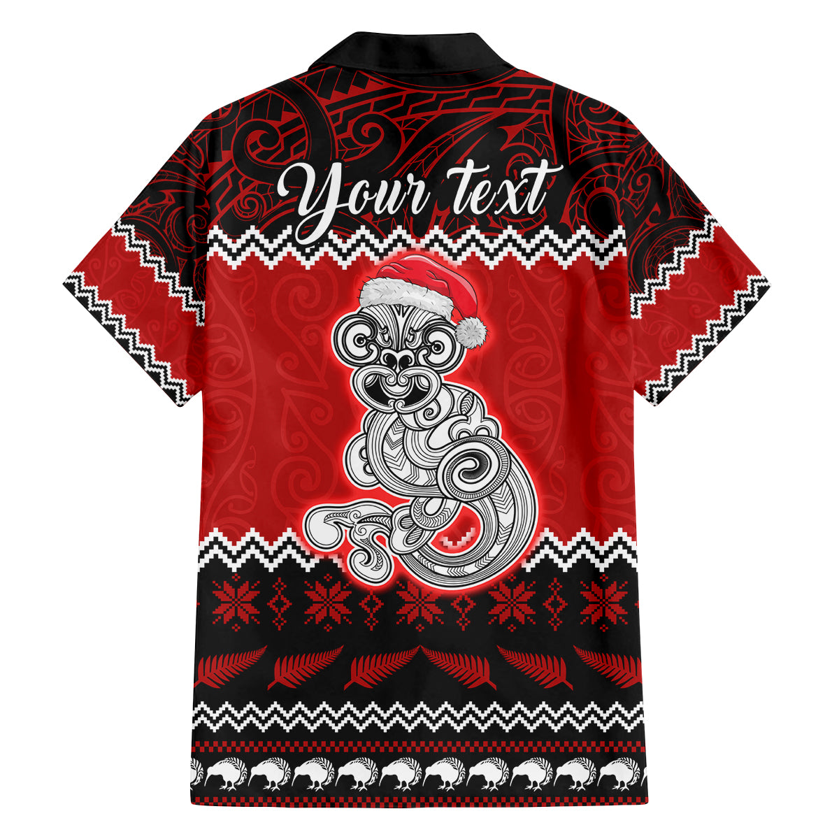 Personalised New Zealand Christmas Family Matching Off Shoulder Short Dress and Hawaiian Shirt Maori Tiki Meri Kirihimete LT9 - Wonder Print Shop