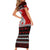 Personalised New Zealand Christmas Family Matching Short Sleeve Bodycon Dress and Hawaiian Shirt Maori Tiki Meri Kirihimete - Wonder Print Shop