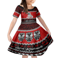 Personalised New Zealand Christmas Family Matching Summer Maxi Dress and Hawaiian Shirt Maori Tiki Meri Kirihimete - Wonder Print Shop