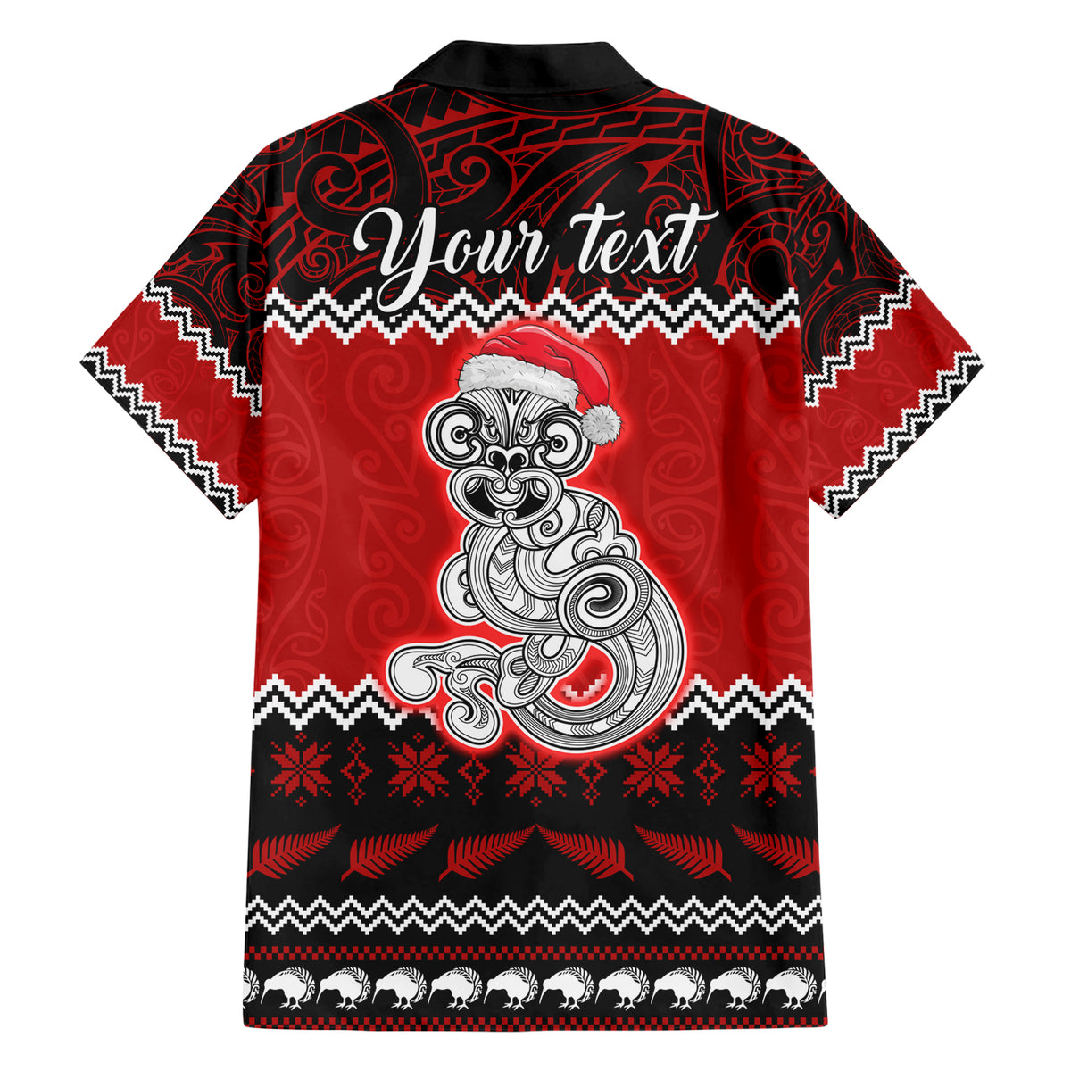 Personalised New Zealand Christmas Hawaiian Shirt Maori Tiki Meri Kirihimete - Wonder Print Shop