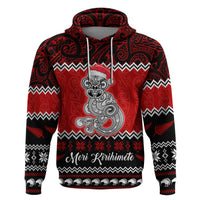 Personalised New Zealand Christmas Hoodie Maori Tiki Meri Kirihimete - Wonder Print Shop