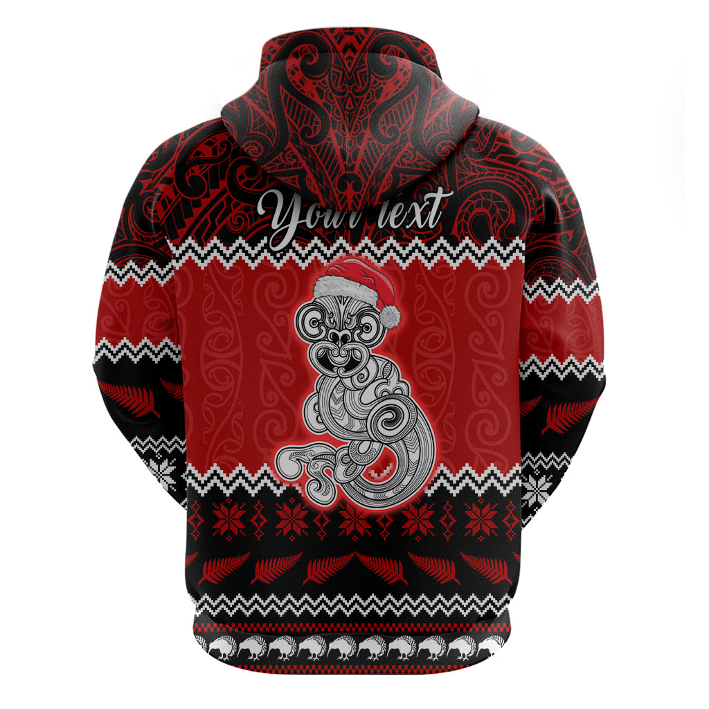 Personalised New Zealand Christmas Hoodie Maori Tiki Meri Kirihimete - Wonder Print Shop