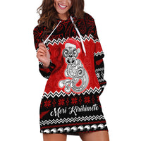 Personalised New Zealand Christmas Hoodie Dress Maori Tiki Meri Kirihimete - Wonder Print Shop