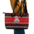 Personalised New Zealand Christmas Leather Tote Bag Maori Tiki Meri Kirihimete - Wonder Print Shop
