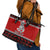 Personalised New Zealand Christmas Leather Tote Bag Maori Tiki Meri Kirihimete - Wonder Print Shop