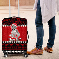 Personalised New Zealand Christmas Luggage Cover Maori Tiki Meri Kirihimete - Wonder Print Shop