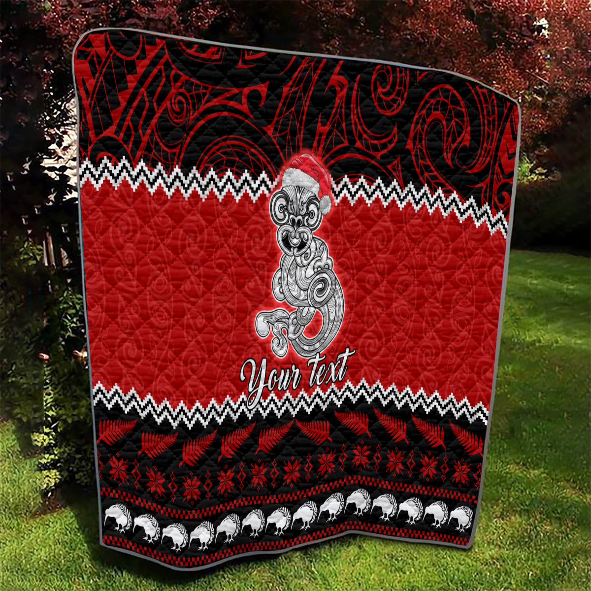 Personalised New Zealand Christmas Quilt Maori Tiki Meri Kirihimete - Wonder Print Shop