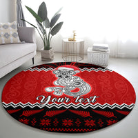 personalised-new-zealand-christmas-round-carpet-maori-tiki-meri-kirihimete